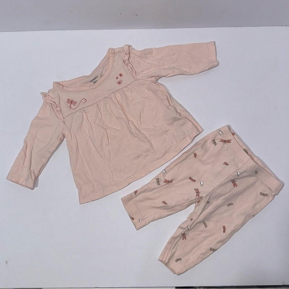 Carter's size 3 months Pink floral long sleeve pants Baby Outfit